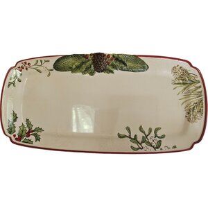 Heritage Rectangular Serving Platter 14.5" Christmas holiday pinecone charcuteri